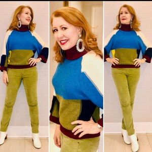 SEE BY CHLOE- Women's Fun color block Sweater--LIKE NEW